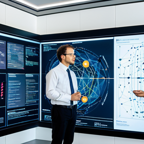 Home 4 A diverse group of professional researchers and cultural experts, fully clothed in professional business attire, are gathered around a large, interactive digital display in a modern, well-lit research center. The screen shows intricate knowledge graphs and interconnected data visualizations, symbolizing a living knowledge network. They are engaged in collaborative discussion, pointing at the display with a natural pose. This image represents the ethical synthesis of traditional and modern information. Safe for work, appropriate content, fully clothed, professional, perfect anatomy, correct proportions, well-formed hands, proper finger count, natural body proportions, professional photography, high quality, studio lighting.