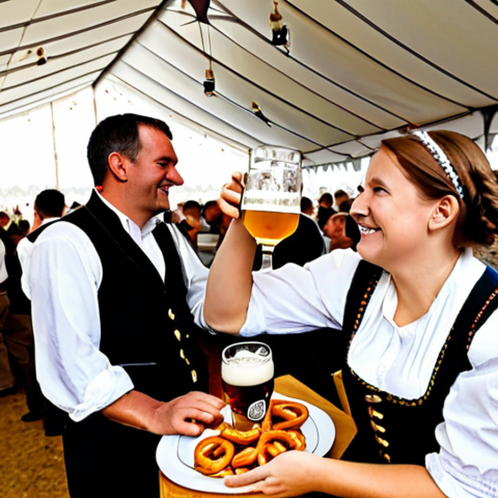 토착지식 데이터베이스의 가치 사슬 분석 - **Oktoberfest Scene:** A bustling Oktoberfest scene in Munich, Germany. People are wearing tradition...
