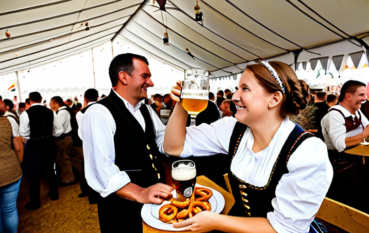 토착지식 데이터베이스의 가치 사슬 분석 - **Oktoberfest Scene:** A bustling Oktoberfest scene in Munich, Germany. People are wearing tradition...