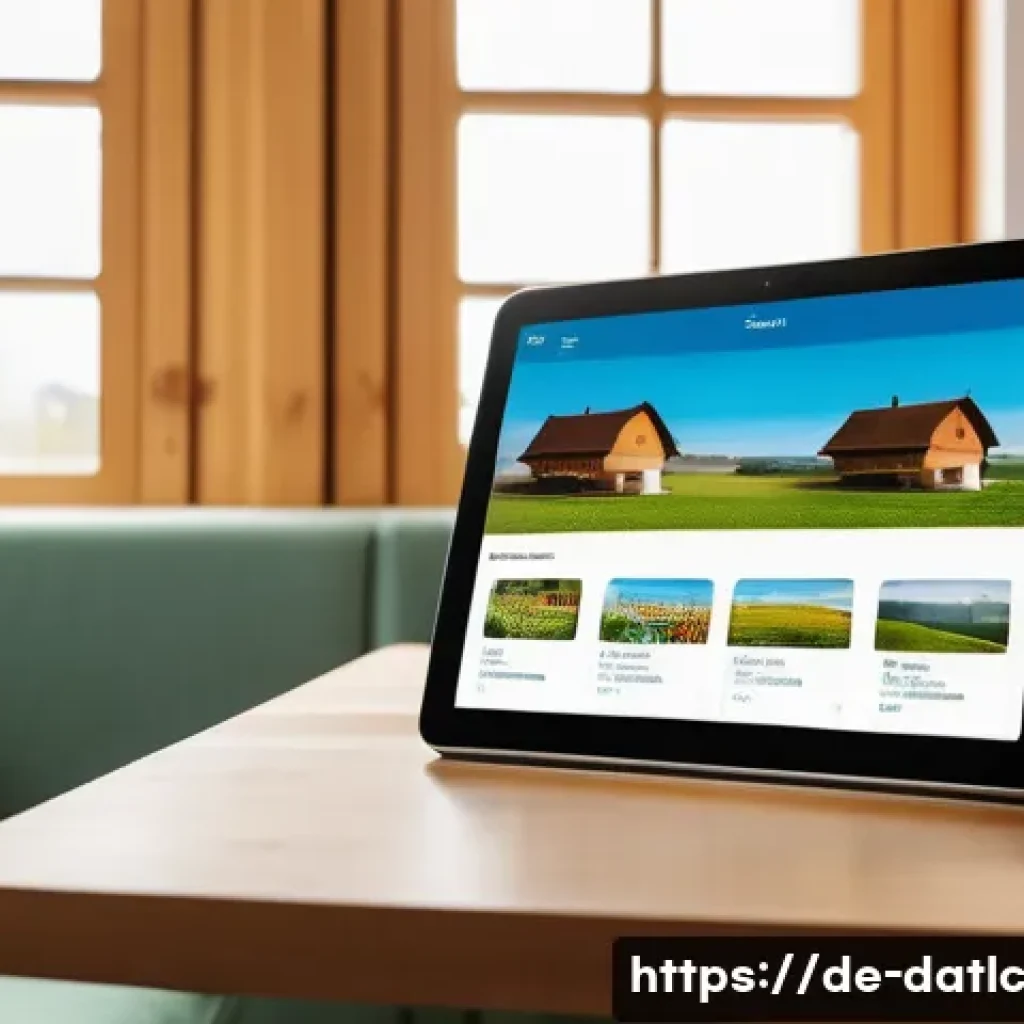 토착지식 데이터베이스 구축 시 고려사항 - A modern, user-friendly interface of a local knowledge database displayed on a sleek tablet screen h...
