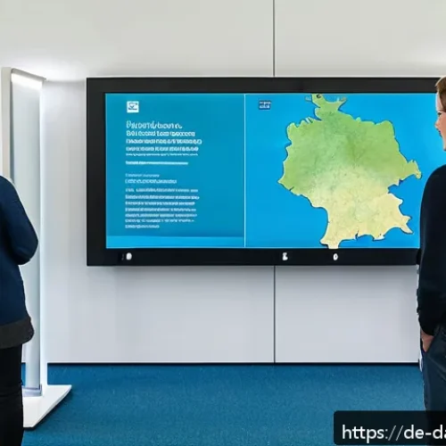 Home 31 토착지식 데이터베이스의 문화적 영향력 - A vibrant digital archive room in a modern German library, showcasing interactive screens displaying...