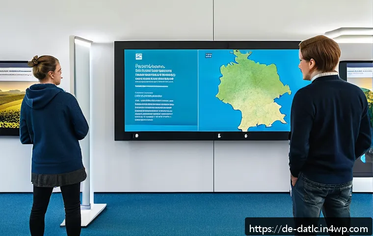 토착지식 데이터베이스의 문화적 영향력 - A vibrant digital archive room in a modern German library, showcasing interactive screens displaying...